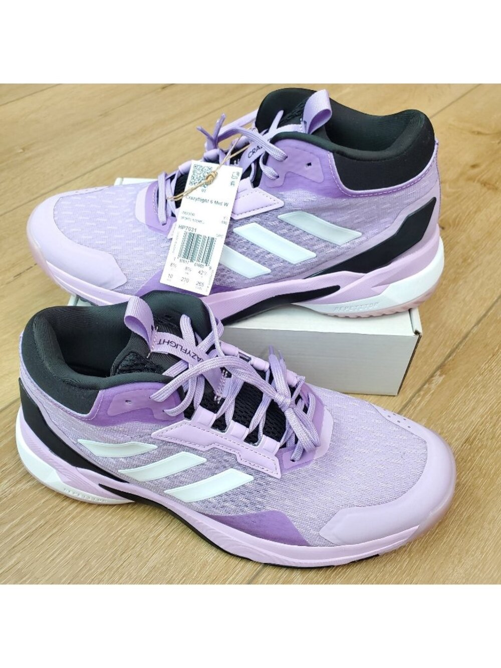 Adidas Crazyflight 6 Mid Indoor Shoes Volleyball Womens Size 10 Purple HP7031